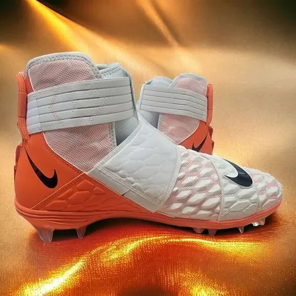 Nike Force Savage Elite Football Cleats Orange White Men’s Size 14